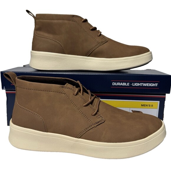 IZOD Palmer Mens  Size 8 Lace Up Chukka Boot Shoes Brown Memory Foam - Picture 3 of 9